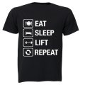 Eat. Sleep. Lift. Repeat. - Adults - T-Shirt