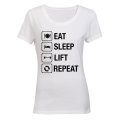Eat. Sleep. Lift. Repeat. - Ladies - T-Shirt