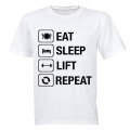 Eat. Sleep. Lift. Repeat. - Adults - T-Shirt