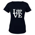 Love - Plaid Heart - Valentine - Ladies - T-Shirt
