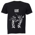 Love You - Giraffe - Valentine - Adults - T-Shirt