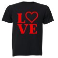 Love, Valentine Heart - Adults - T-Shirt