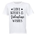 Love, Kisses & Valentine Wishes - Adults - T-Shirt