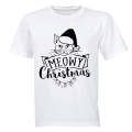 Meowy Christmas Cat - Kids T-Shirt