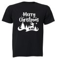 Merry Christmas - Reindeer Silhouette - Adults - T-Shirt