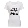 Merry Christmas - Reindeer Silhouette - Ladies - T-Shirt