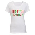 Merry Christmas - Colourful - Ladies - T-Shirt