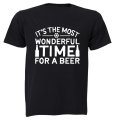Most Wonderful Time for a BEER - Christmas - Adults - T-Shirt