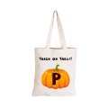 P - Halloween Pumpkin - Eco-Cotton Trick or Treat Bag