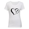 Paw Prints on my Heart! - Ladies - T-Shirt