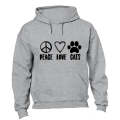 Peace. Love. Cats - Hoodie