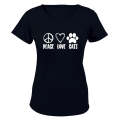 Peace. Love. Cats - Ladies - T-Shirt