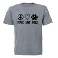 Peace. Love. Dogs - Kids T-Shirt