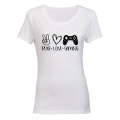 Peace. Love. Gaming - Ladies - T-Shirt