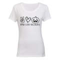 Peace. Love. Halloween - Ladies - T-Shirt