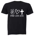 Peace. Love. Jesus - Adults - T-Shirt