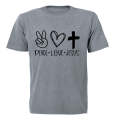 Peace. Love. Jesus - Adults - T-Shirt