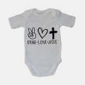 Peace. Love. Jesus - Baby Grow