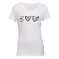 Peace. Love. Mask - Ladies - T-Shirt