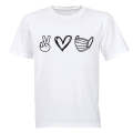 Peace. Love. Mask - Kids T-Shirt
