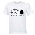Peace. Love. Sanitize - Adults - T-Shirt