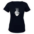Skeleton Peace Sign - Halloween - Ladies - T-Shirt