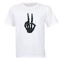 Skeleton Peace Sign - Halloween - Adults - T-Shirt