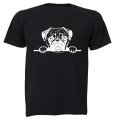 Peeking Pug - Kids T-Shirt