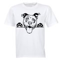 Pitbull - Peeking Dog - Kids T-Shirt