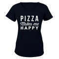 Pizza Makes Me Happy - Ladies - T-Shirt