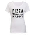 Pizza Makes Me Happy - Ladies - T-Shirt