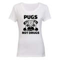 Pugs Not Drugs - Ladies - T-Shirt