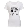 Resting Unicorn Face - Ladies - T-Shirt