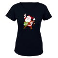 Rocking Santa - Christmas - Ladies - T-Shirt - S / Black / Long