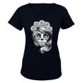 Rose Sugar Skull - Halloween Inspired - Ladies - T-Shirt