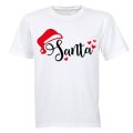 Santa Hearts - Christmas - Adults - T-Shirt