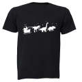 Santa's Dinosaur Reindeers - Christmas - Kids T-Shirt