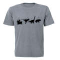 Santa's Dinosaur Reindeers - Christmas - Kids T-Shirt
