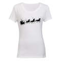 Santa's Unicorn Reindeers - Christmas - Ladies - T-Shirt