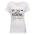 Strong is Beautiful - Feather Design - Ladies - T-Shirt
