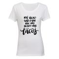 My Head Says Gym but my heart says Tacos! - Ladies - T-Shirt
