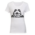 Toy Pomeranian - Peeking Dog - Ladies - T-Shirt