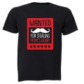 Wanted for Stealing Mom's Heart - Valentine - Kids T-Shirt