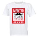 Wanted for Stealing Mom's Heart - Valentine - Kids T-Shirt