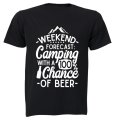 Weekend Forecast - Camping & Beer - Adults - T-Shirt