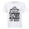 Weekend Forecast - Camping & Beer - Adults - T-Shirt
