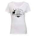 Wish You A Merry Christmas - Deer - Ladies - T-Shirt