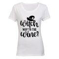 Witch Way to the Wine - Halloween - Ladies - T-Shirt