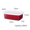 Enamel Rectangular Food Container Butter Dish with Plastic Lid (for 250g butter)