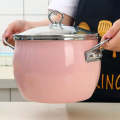 Agate Enamel Belly Cooking Pot with Glass Lid